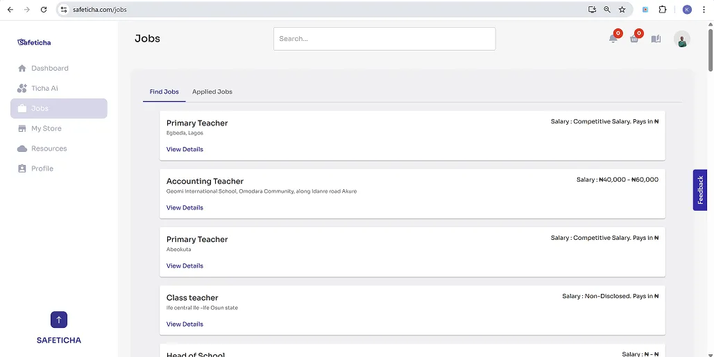 Jobs screenshot