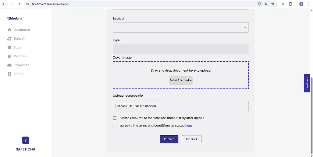 Upload resource cover image